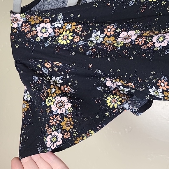 Forever 21 Black Floral Midi Dress – Size Large, Side Zipper & Back Tie - Picture 7 of 13